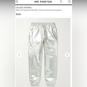 Celine Silver pants,Size S